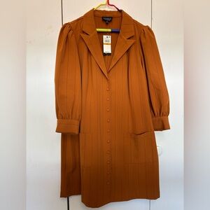 DANIELLE BERNSTEIN Orange Long Sleeve Dress